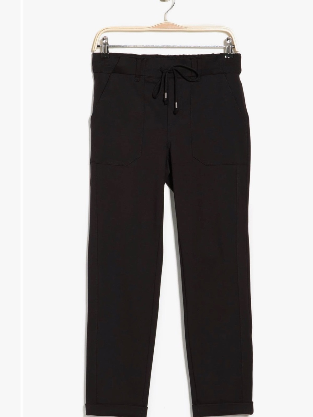 Democracy Black Cropped Drawstring Ankle Pants